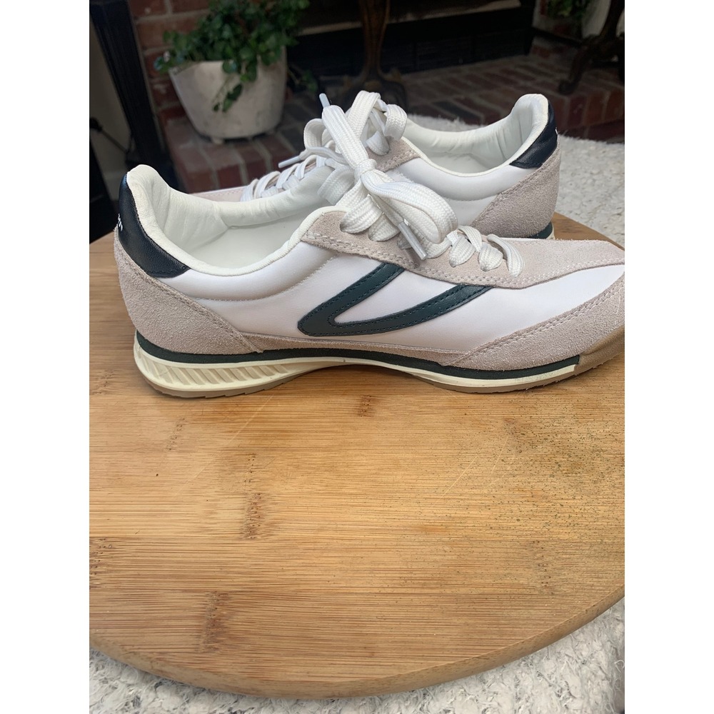 Tretorn Rawlins Vintage womens Sneakers White Tan Green‎ Retro Low Top Trainers - Picture 6 of 14